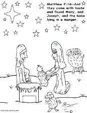 The Birth of Jesus Coloring Pagess